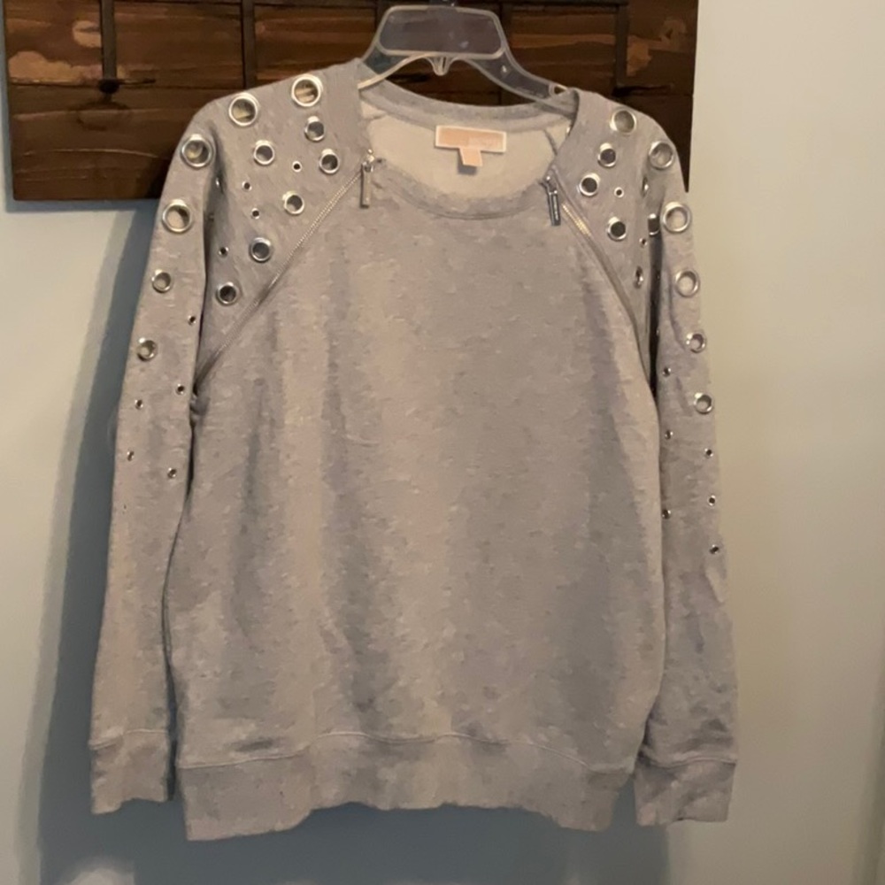Michael Kors Sweatshirt with Silver Eyelet Details